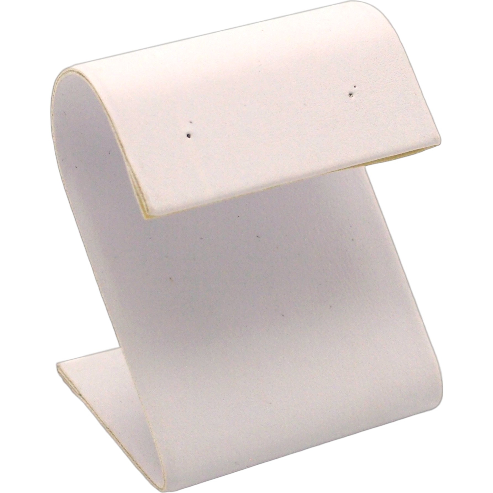White Leather Earring Display Stand Jewelry Case 2.25"