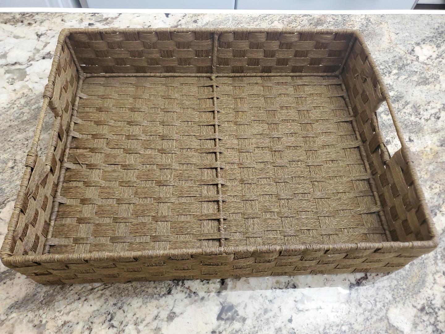 18.5” x 14” x 4” Open Wicker Basket Storage Box