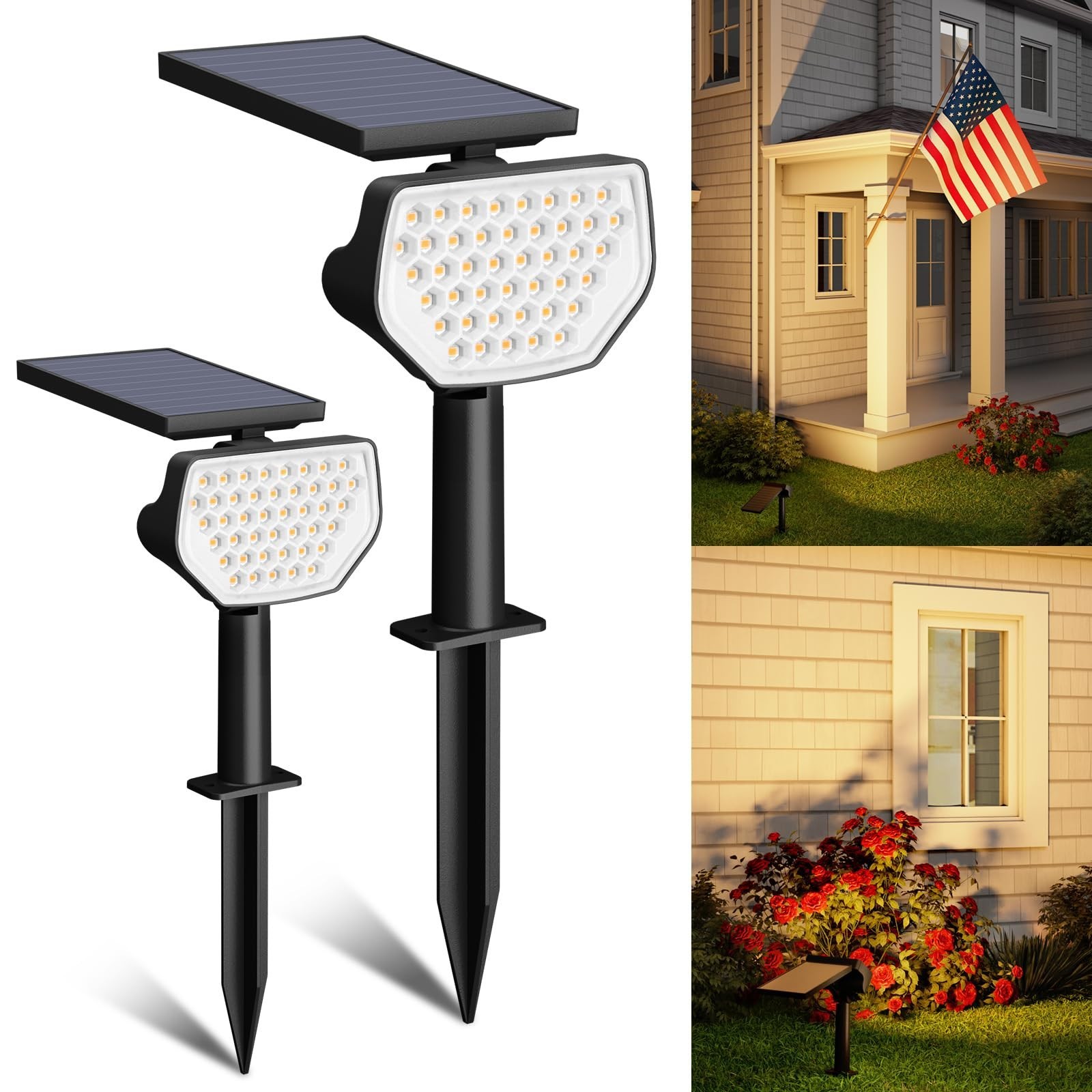Lepro Halloween Outdoor Solar Spot Lights Outdoor IP65 Waterproof for Flag Ga...