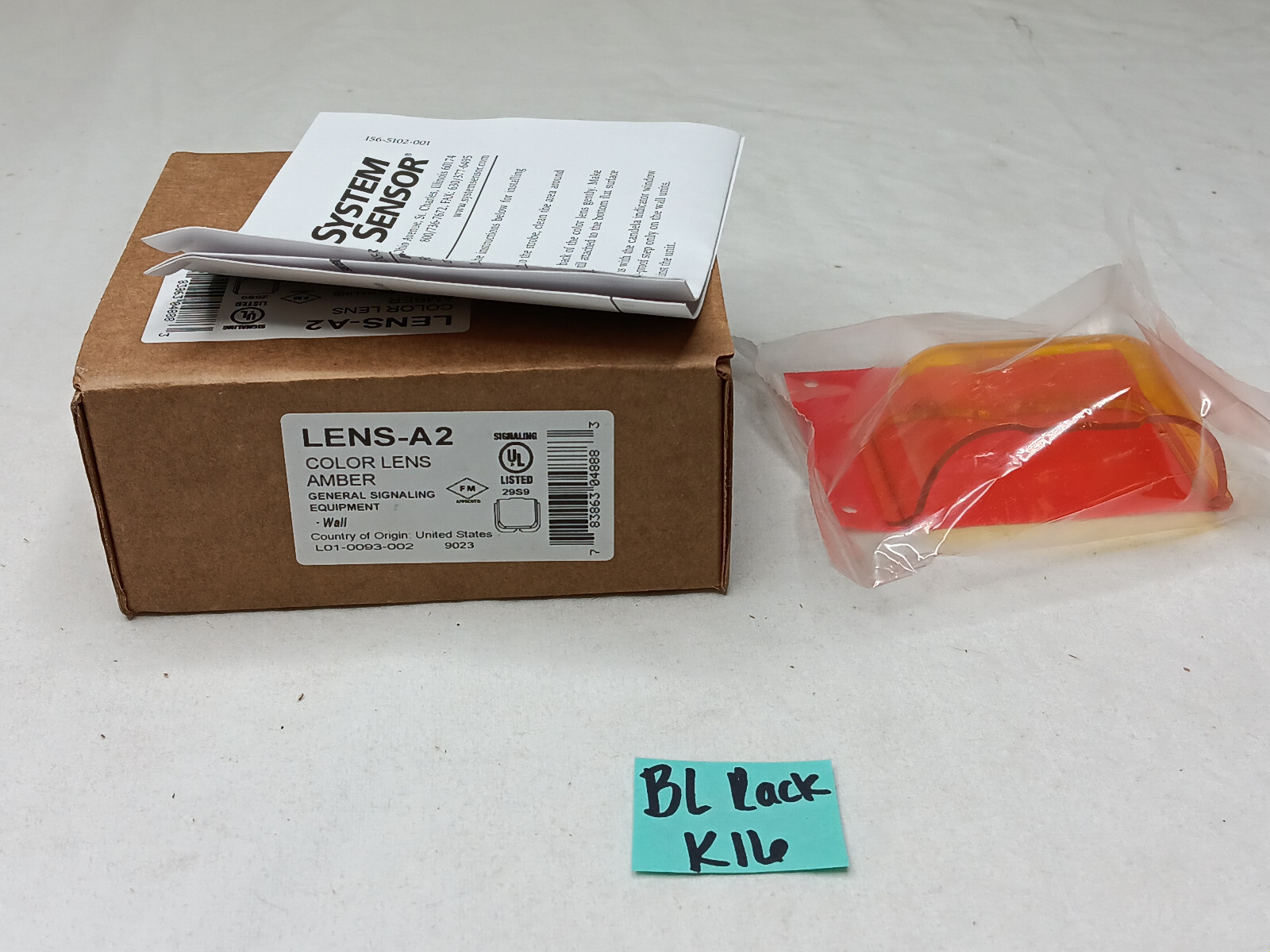 (Lot of 5) System Sensor LENS-A2 Amber Wall Mount Lens