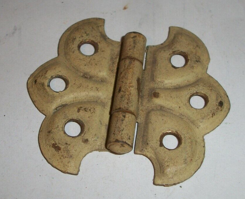 Antique Ornate brass Hinge Hardware from furntiure or cabinet reclaimed harware
