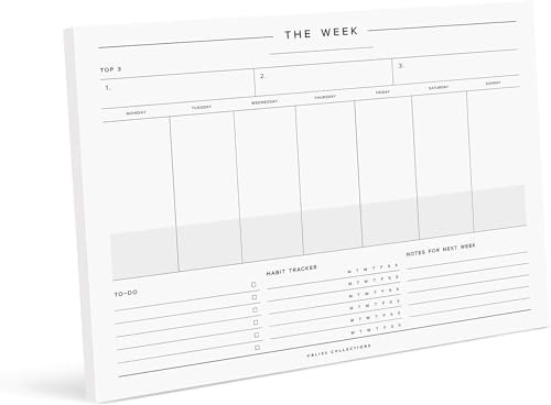 Weekly Planning Pad, To Do List Notebook - Undated Tear-Off Sheets Notepad -