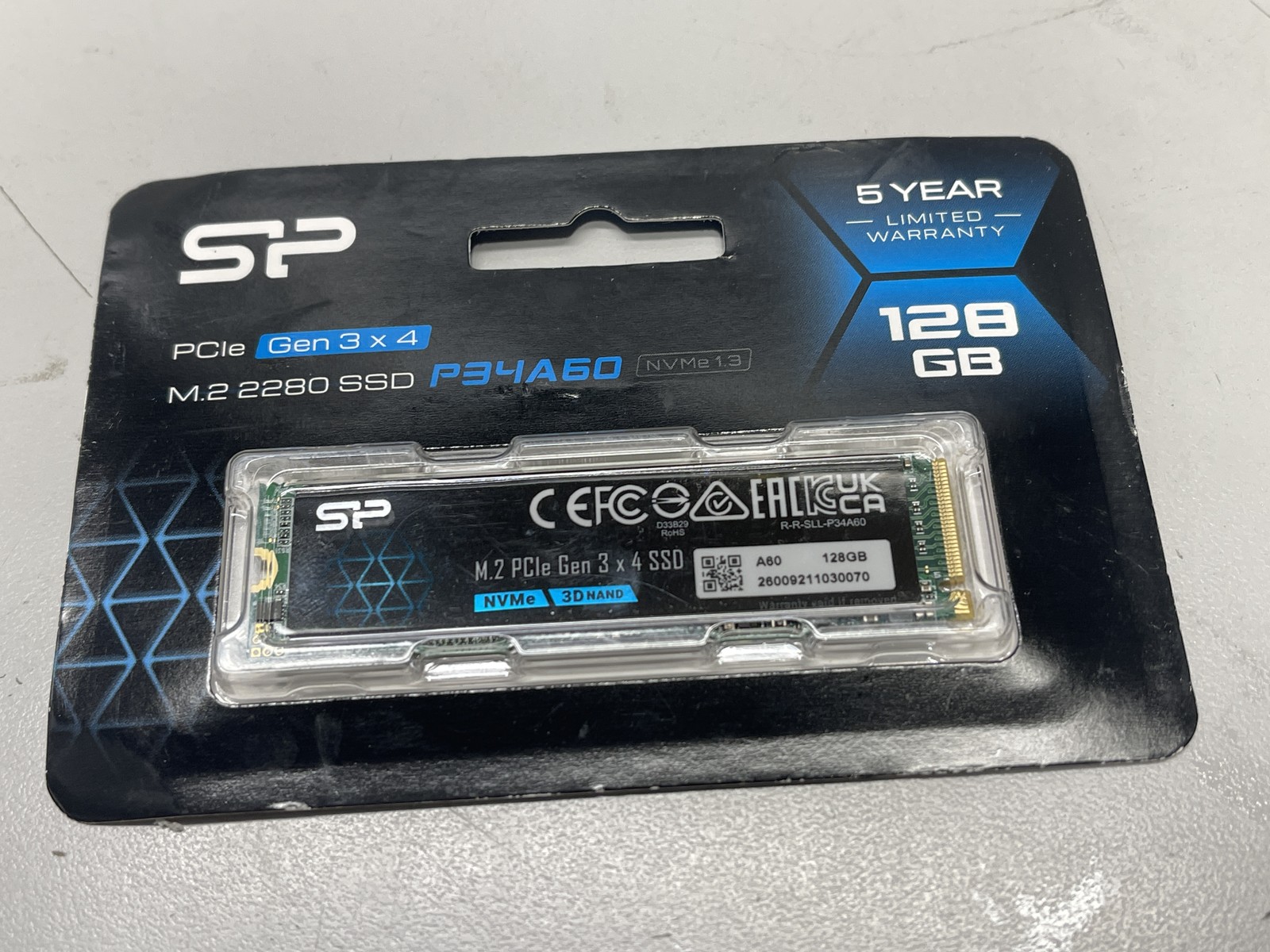 Silicon Power 128GB NVMe M.2 PCIe Gen3x4 2280 SSD (SP128GBP34A60M28)