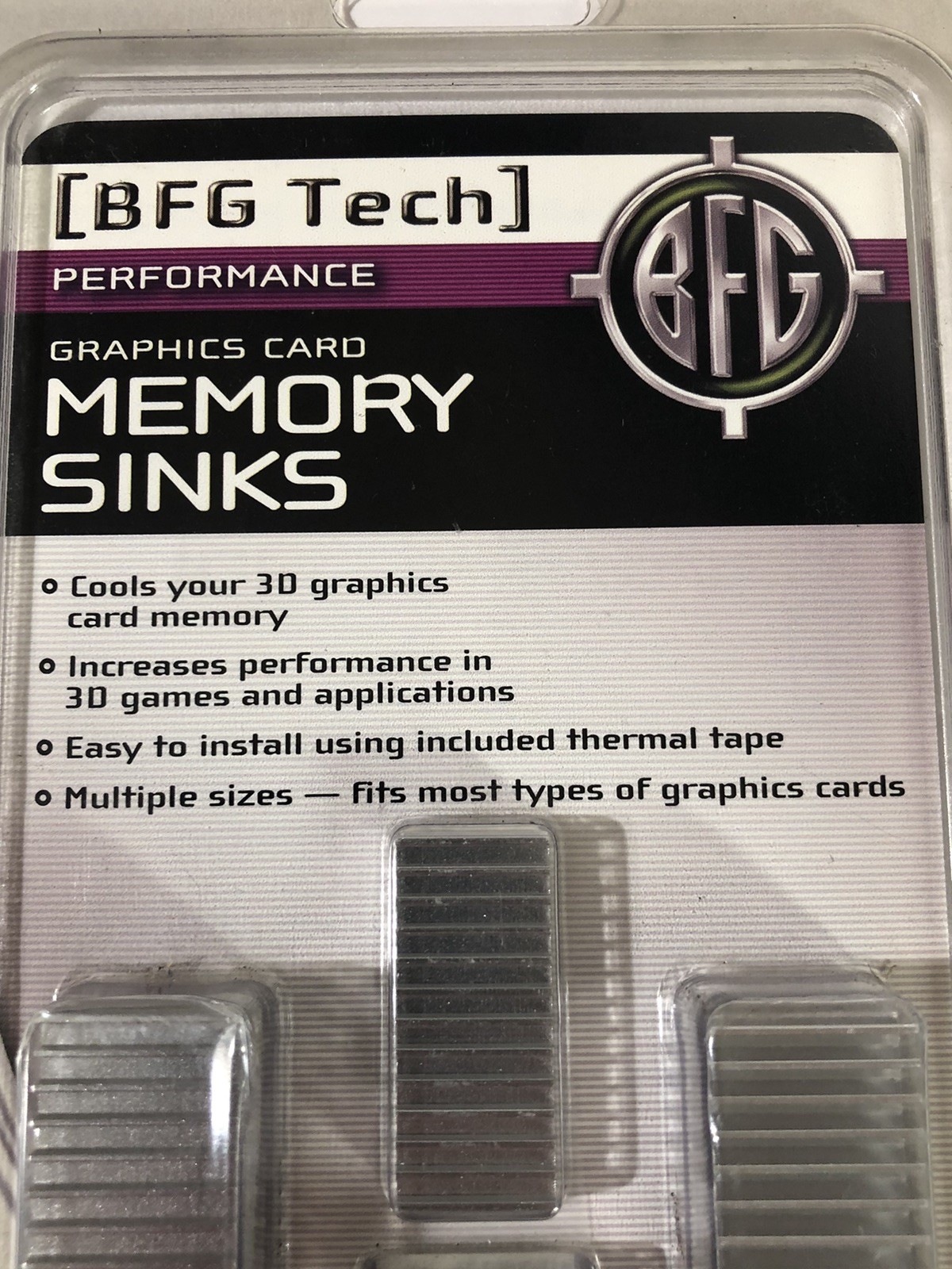 New BFG Tech Performance Memory Sinks Multiple Sizes