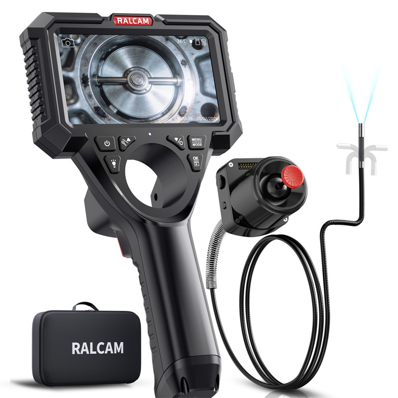 RalcamI 5" HD Display 4-Way Borescope Camera with Replaceable Snake Cable 5FT