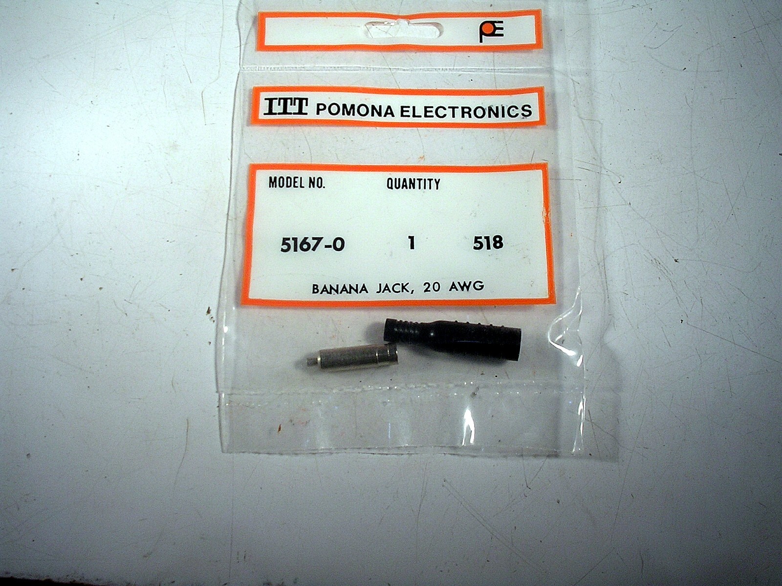 NEW POMONA ELECTRONICS 5167-0  BANANA JACK   BLACK 20 AWG LOT OF 2