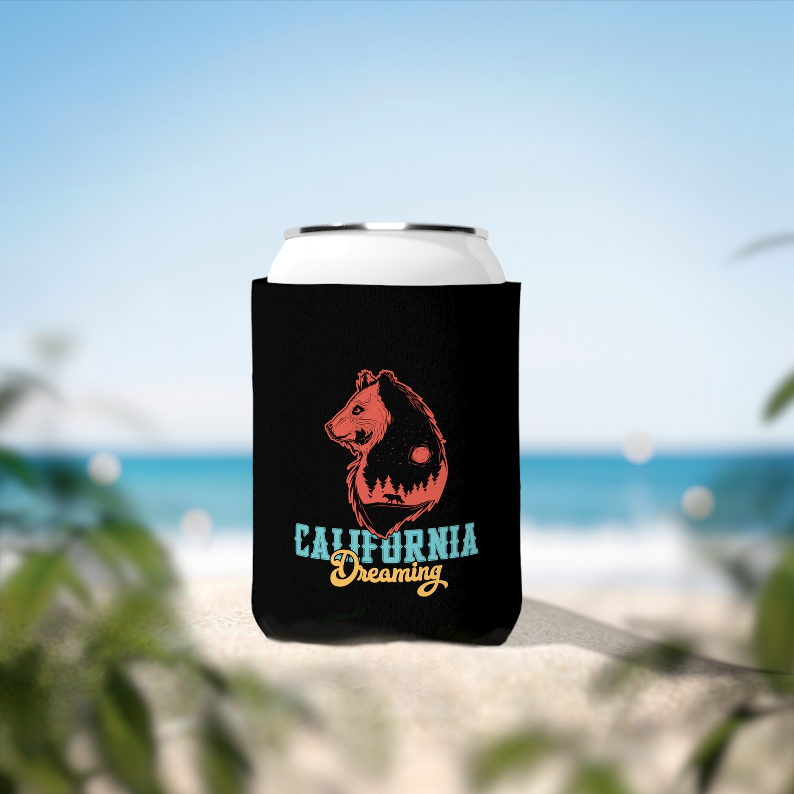 California Dreaming - Black Can Cooler Sleeve