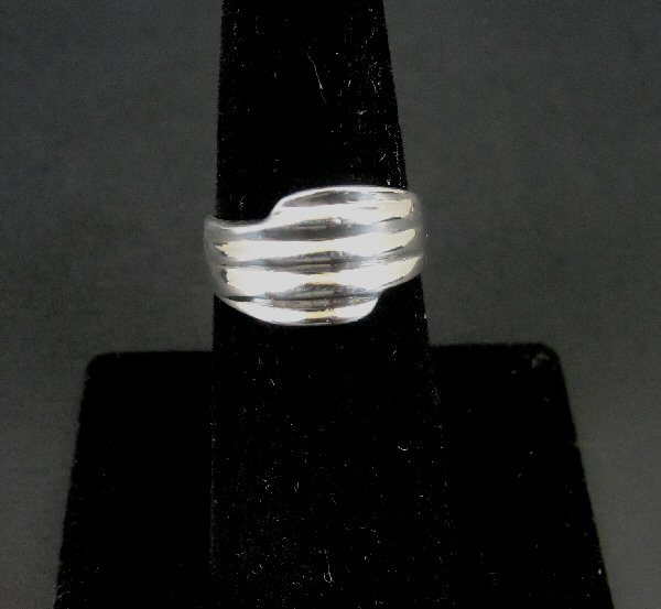 Rib Line Design Band Mexico Sterling Silver 925 Ring Size 6