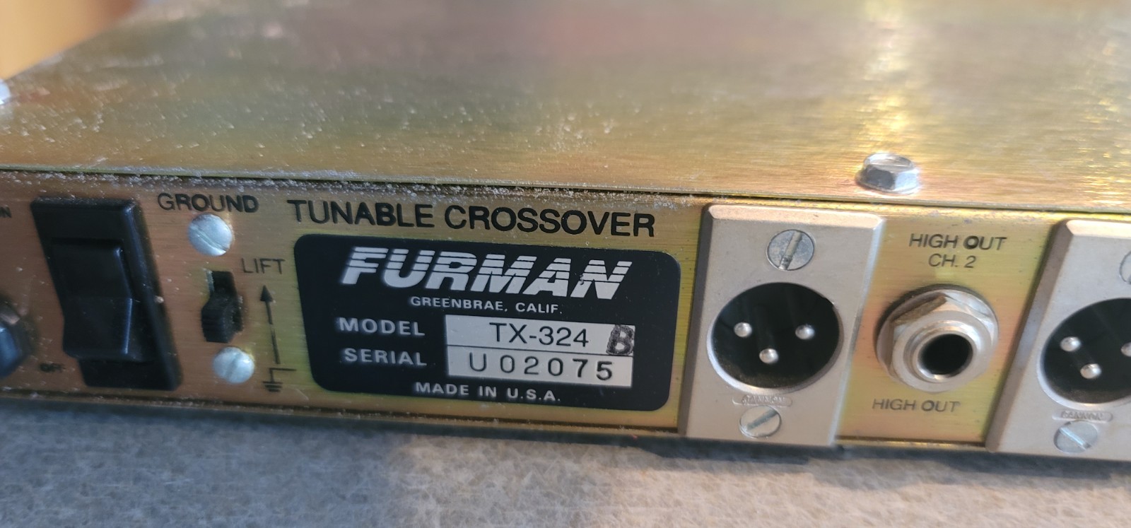 Furman TX-324 Tunable Active 2-way/3-way Crossover/Bandpass Filter