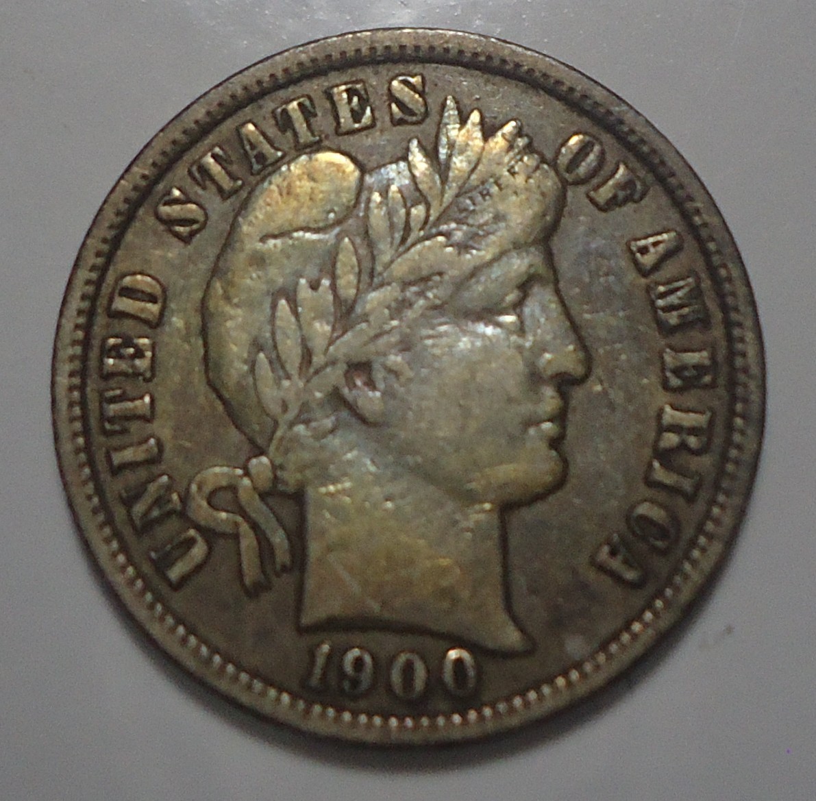 Choice Extremely Fine XF Toned 1900 Silver 10C barber dime FREE SHIPPING!