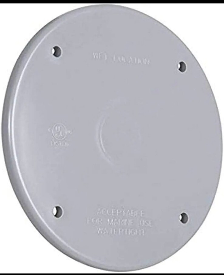 Bell PBC300GY Weatherproof Nonmetallic Device Cover, Blank, Round, Gray 4 In.
