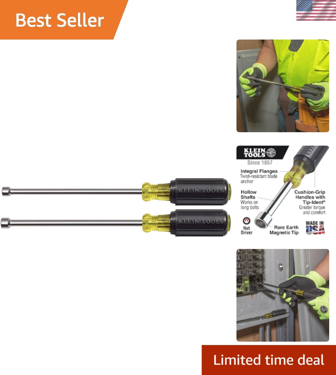 2-Piece Magnetic Nut Drivers with Cushion Grip - 1/4 & 5/16-Inches