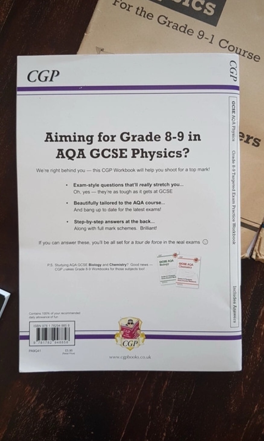 GCSE AQA Physics CGP Bundle- revision guide, revision & practice (&papers) exam
