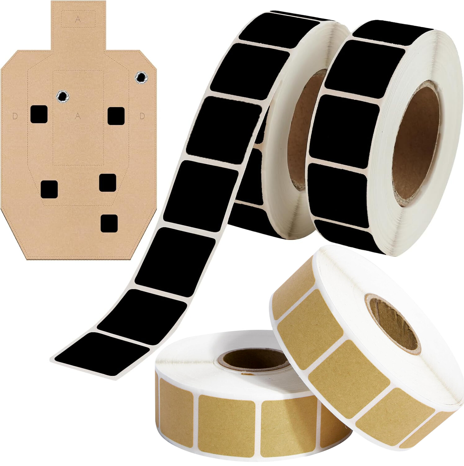 0.87" Square Self-Adhesive Target Pasters for Indoor/Outdoor Shooting Practice