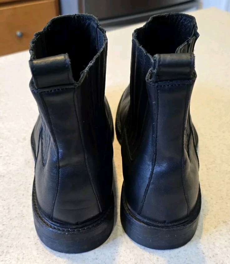 Men's ALLSAINTS Black Leather On Chelsea Ankle Boots Size 46