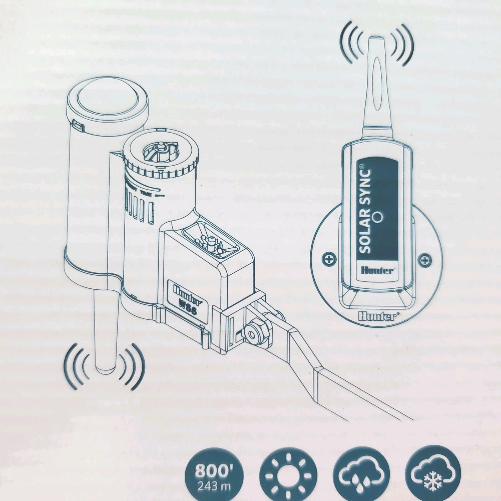 Hunter WSS-SEN Wireless Solar Sync Rain Sensor Kit