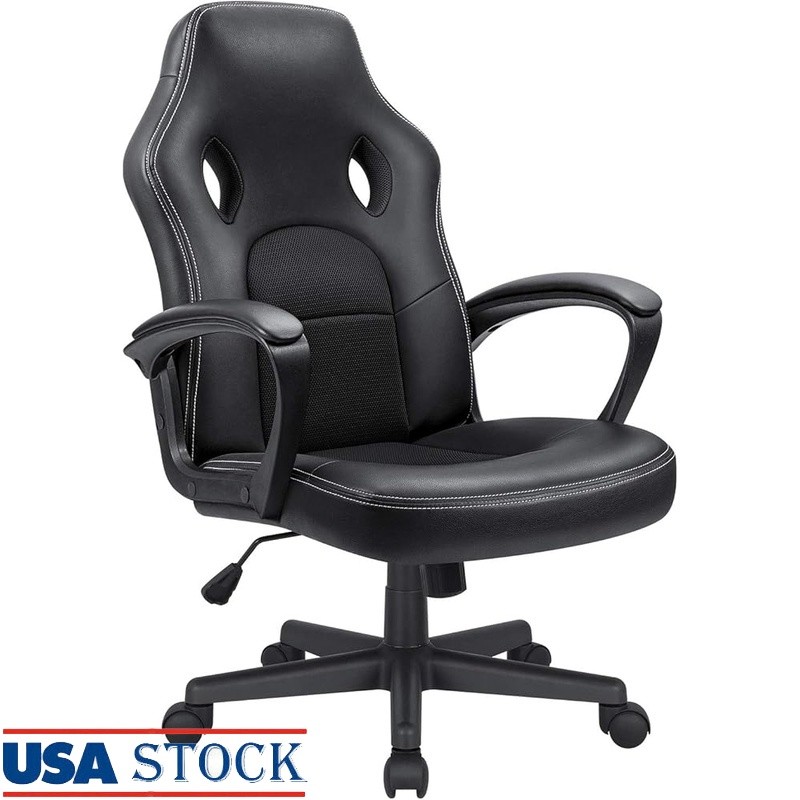 Ergonomic Gaming Chair Adults Teens Comfortable PU Leather Adjustable Height New