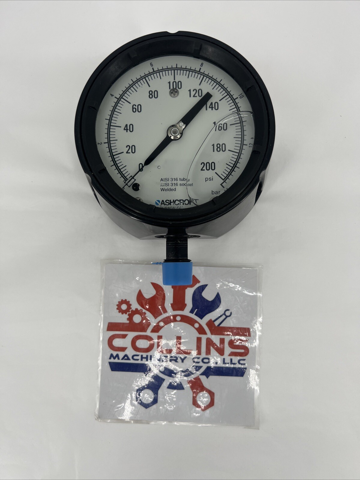 NEW ASHCROFT DURAGAUGE 0-200PSI. PRESSURE GAUGE 1379 4-1/2" Dial Size, 1/2" NPT