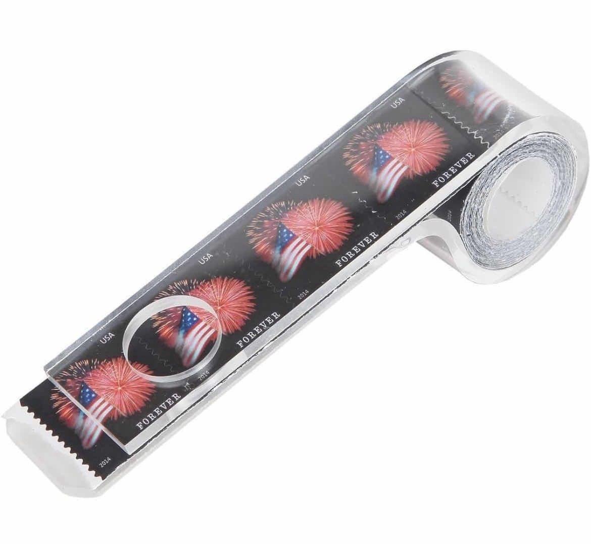 ACRYLIC STAMP HOLDER AND DISPENSER STORE ROLLED POSTAL STAMPS FOR HOME OFFICE