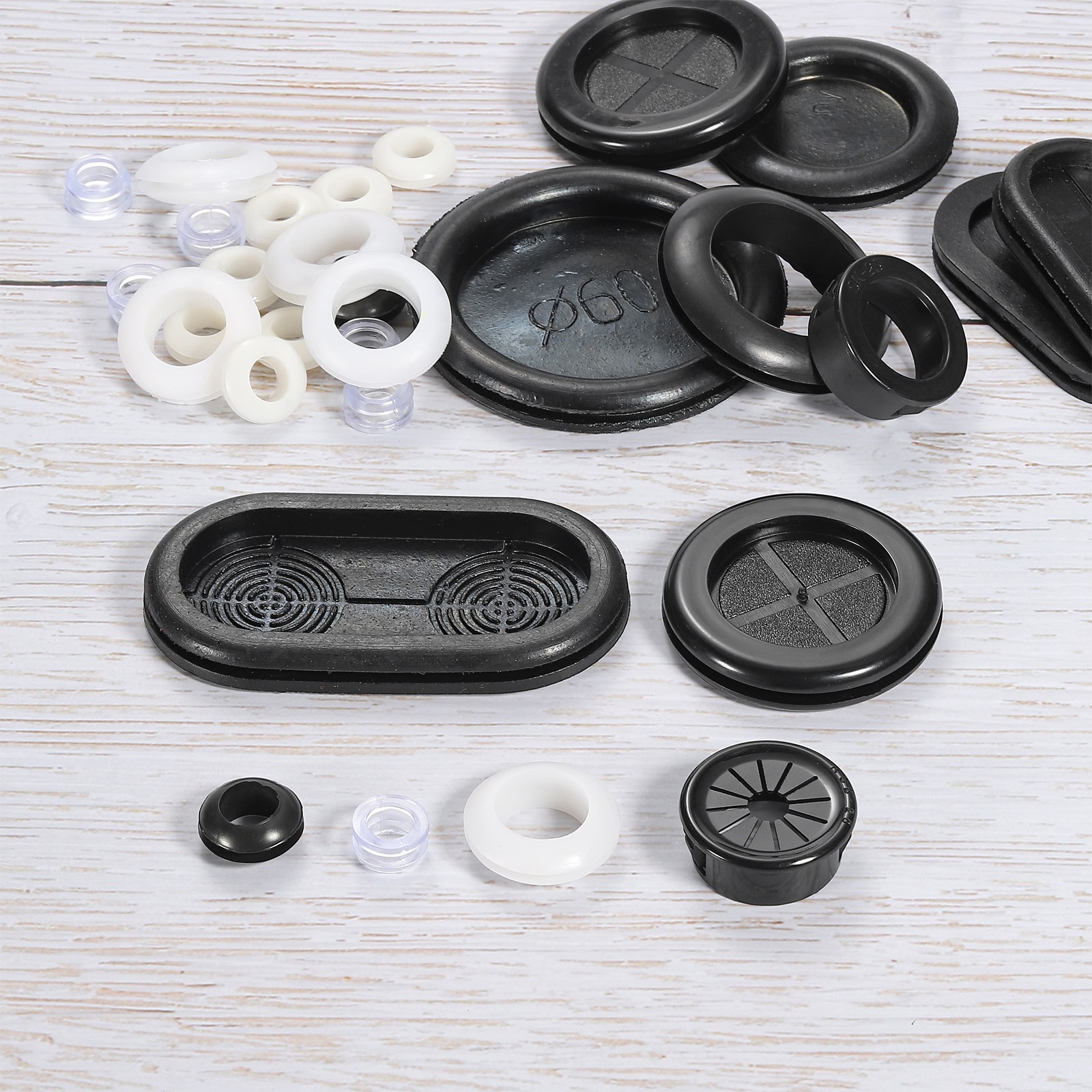 Bushing Grommet Protector Wire Hole Plug - 25mm Mount Dia / Black / 8 Pcs
