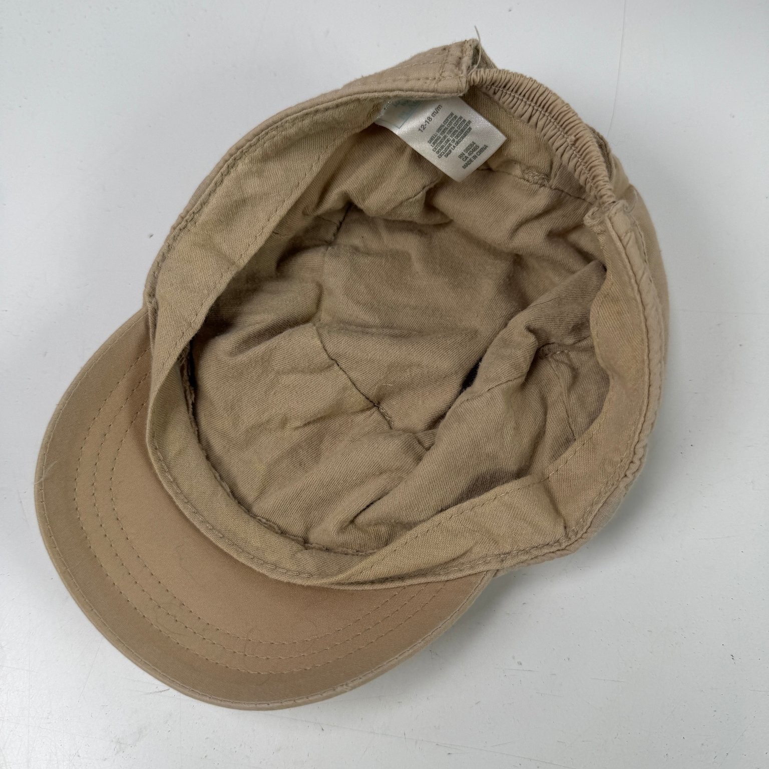 PLACE Boys Tan Hat 12-18M Cotton Sailing Ship Cadet Cap Nautical