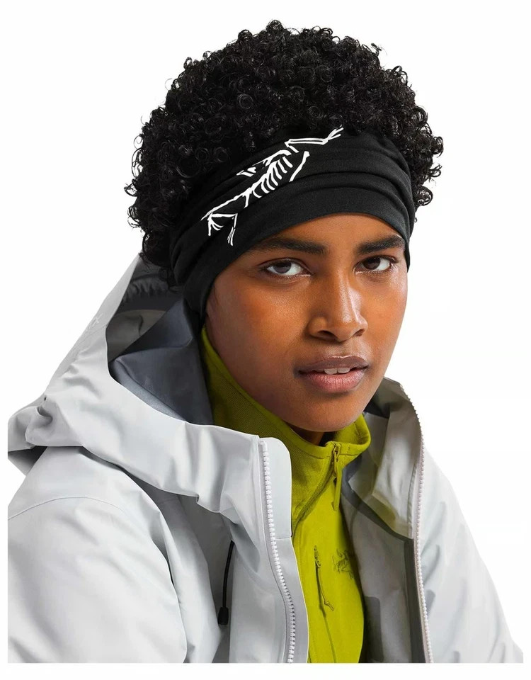 NWT Arc’teryx Satoro Merino Headband Black/Arctic Silk