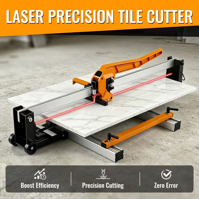Tile Cutter with Laser Guide make Straight Cuts on Ceramic, Porcelain, Marble