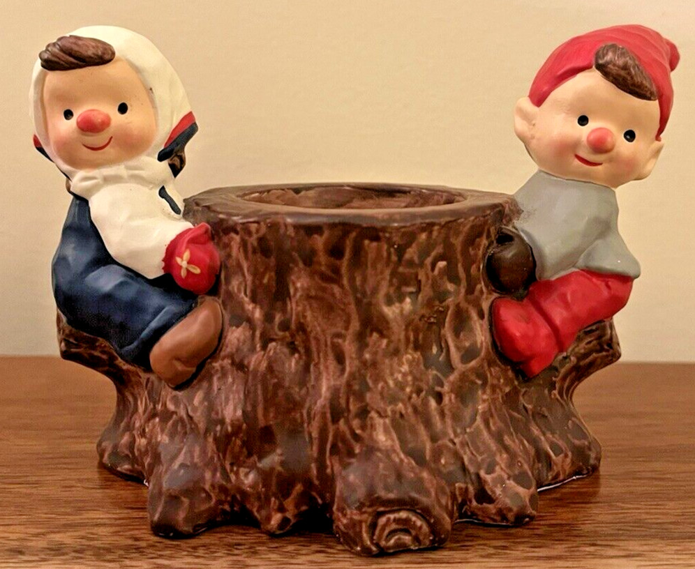 Handpainted Gnome Pixie Mini Planter Cottage Core 6x3.5 inch