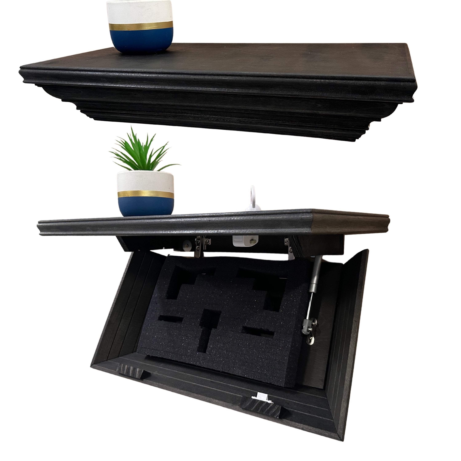 Bellewood Designs Hidden Gun Storage Floating Mantle Concealment Shelf
