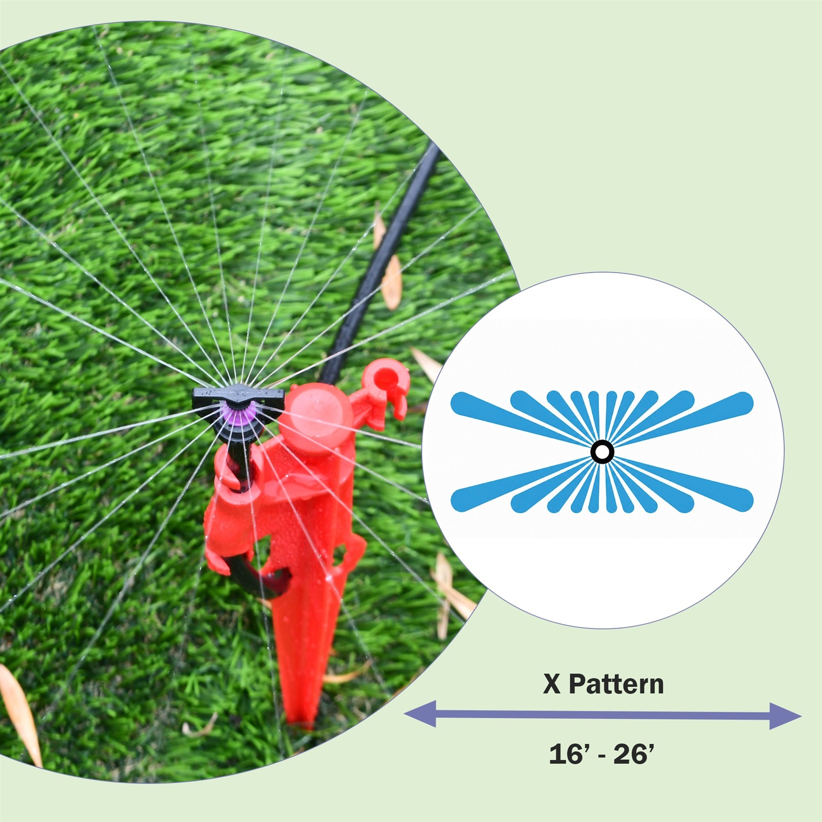 25 Jain Irrigation Micro Sprinkler Butterfly Rectangle Pattern 16–26'  Area X-45