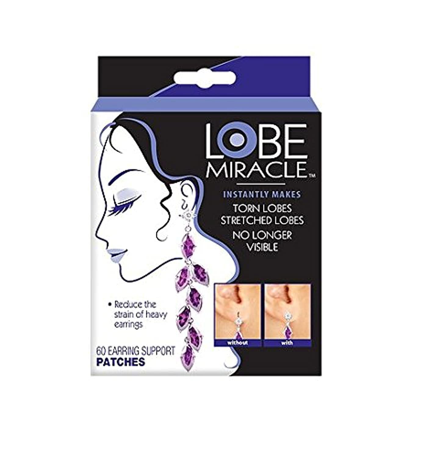 Lobe Miracle- Clear Earring Support Patches - Earring Backs for Droopy Ears - Ea