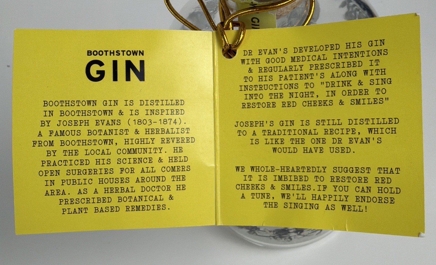 Boothstown Dry Gin Empty Bottle UK England Manchester
