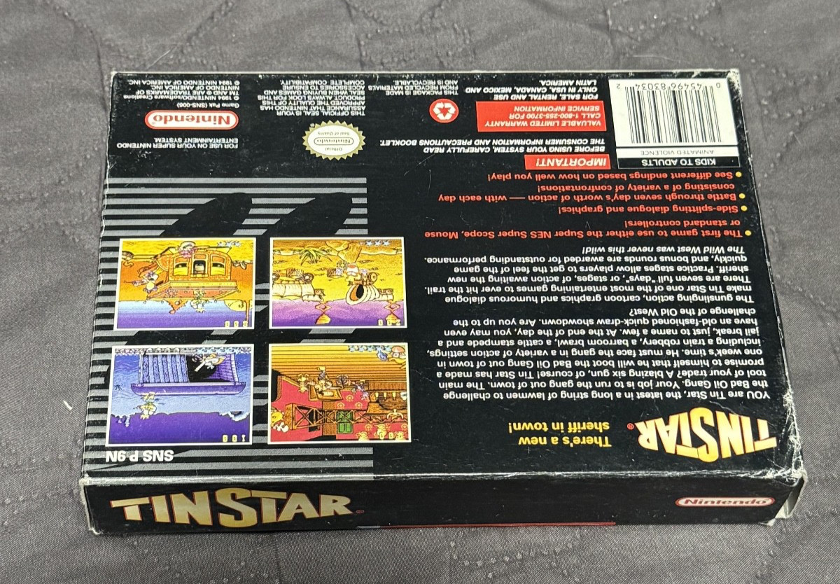 Tin Star * Snes Box Only * Super Nintendo Original box