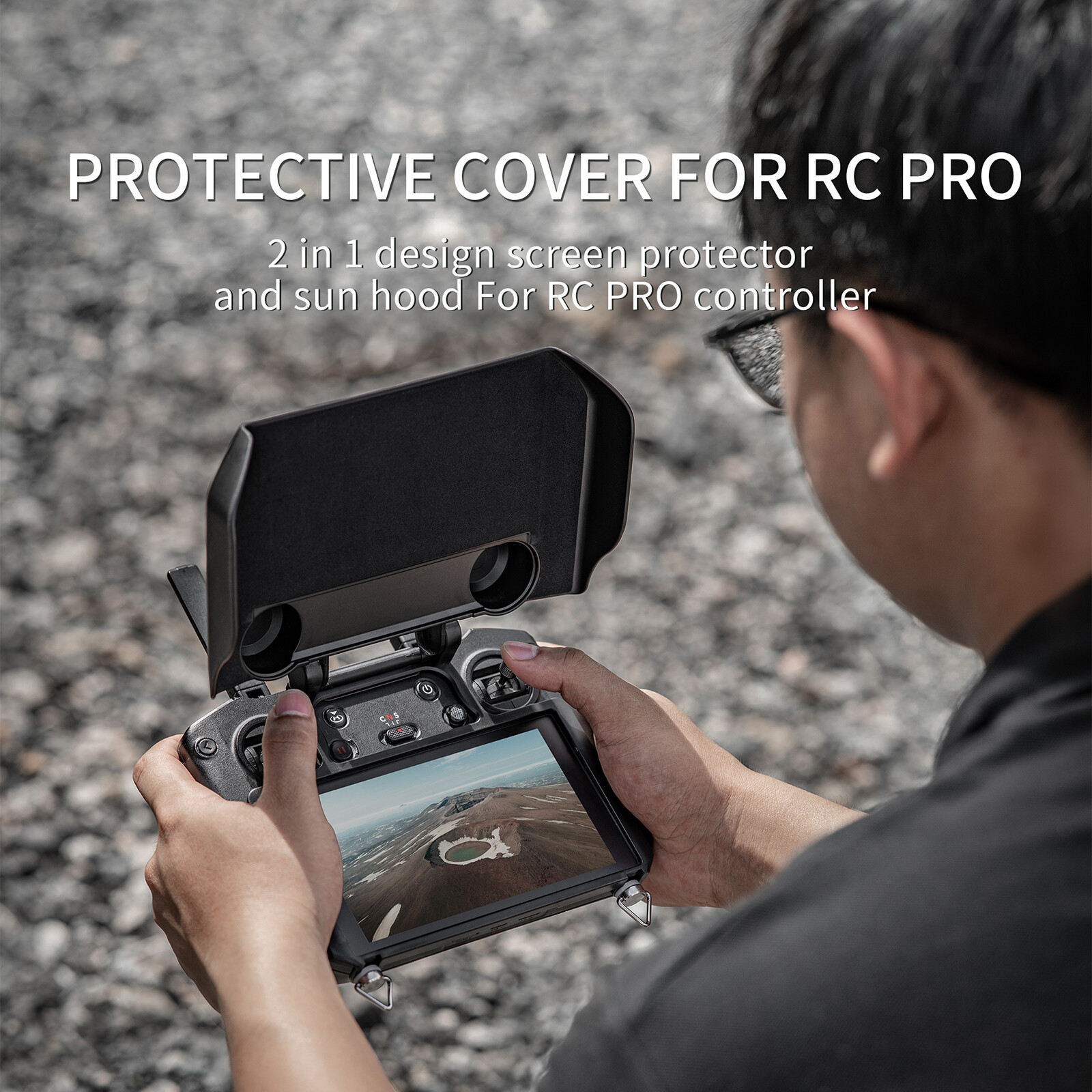 Protective Cover Screen Protector Case with Sun Hood for RC Pro Controller