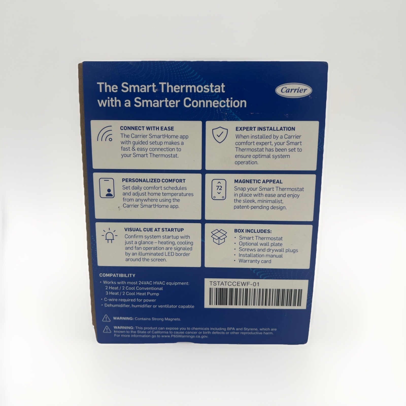 Carrier Smart Thermostat TSTATCCEWF-01 – WiFi Enabled, Energy Efficient, New