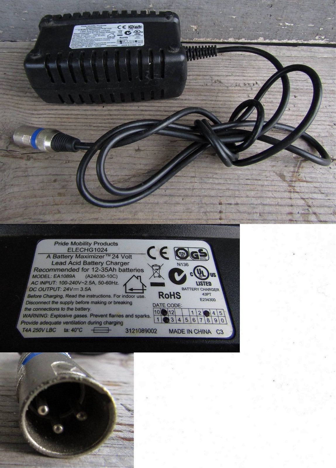 PRIDE MOBILITY ELECHG1024 24 volt BATTERY CHARGER