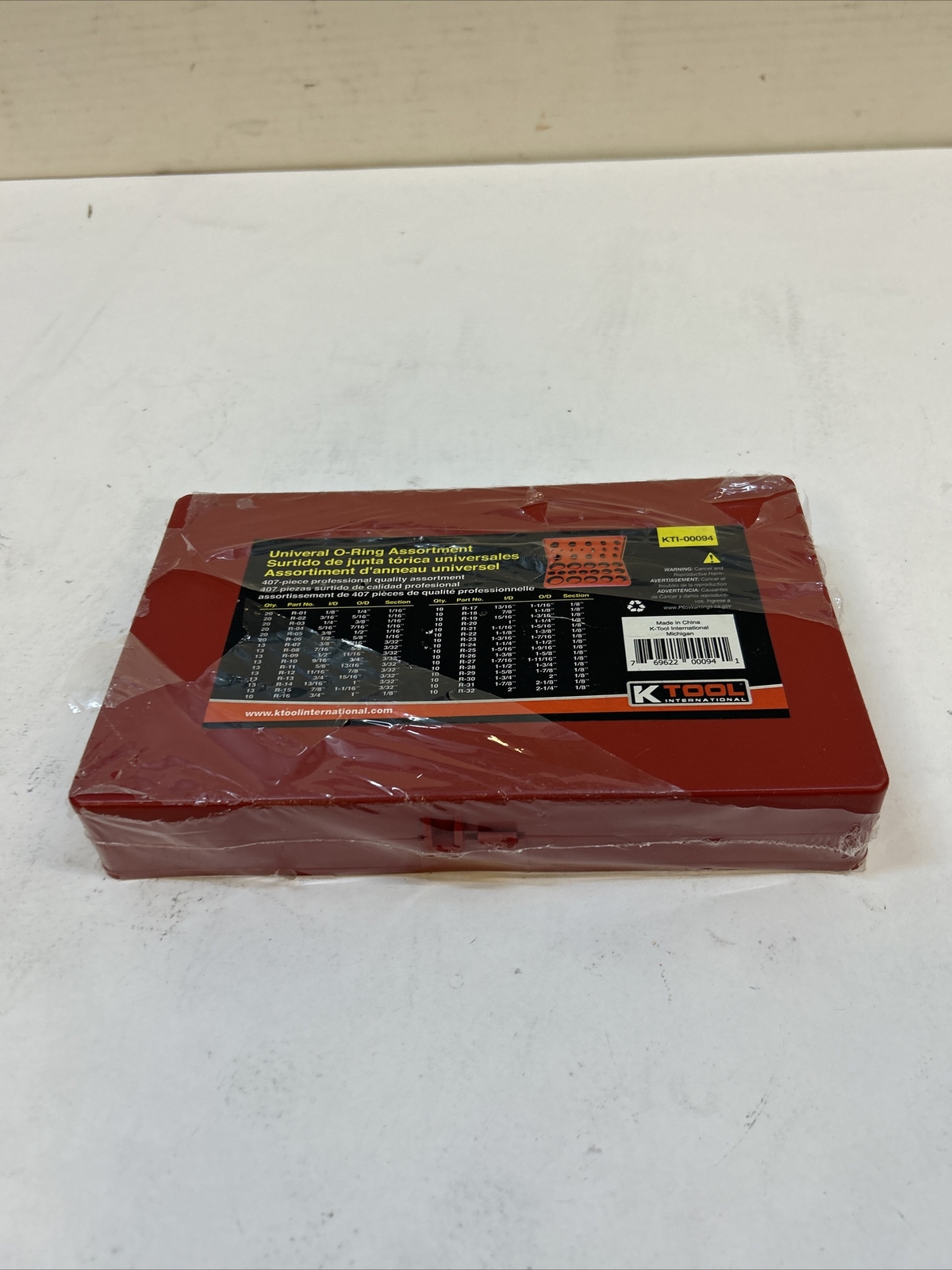 K-Tool 94 407pc Universal O-Ring Assortment