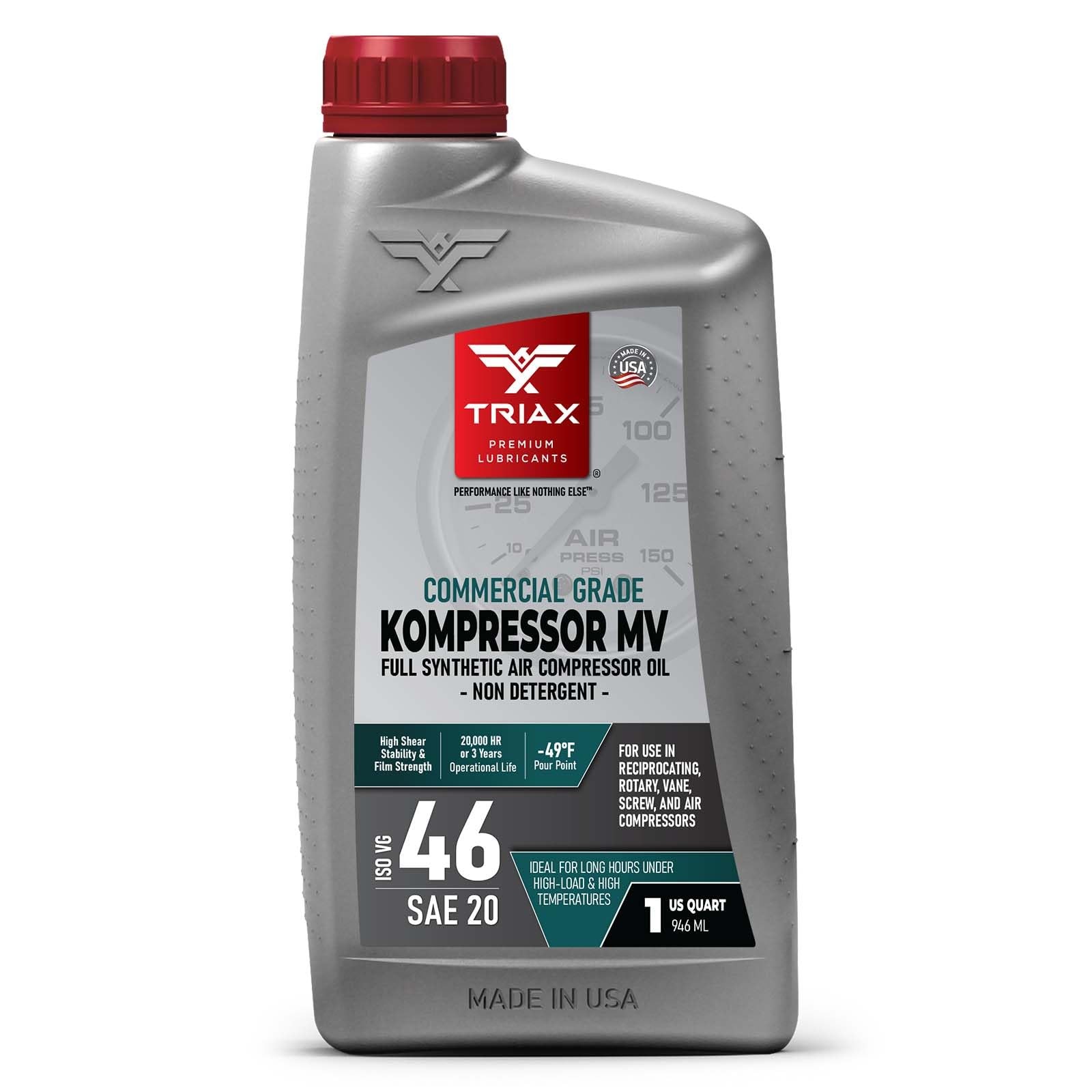 Kompressor ISO 46 SAE 20, Full Synthetic, Multi-Vis Compressor Oil | for Rota...
