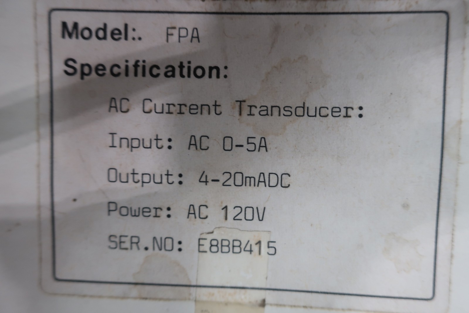 Hc FPA Ac Current Transducer