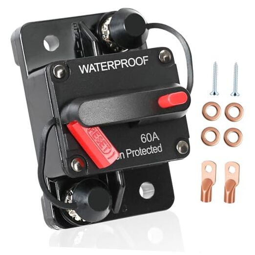 60 Amp Circuit Breaker Fuse Holder with Manual 60 Amps Circuit Breaker Switch