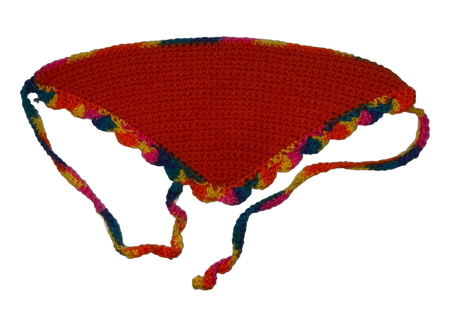 Handmade Crochet Head Bonnet Multicolor OSFA