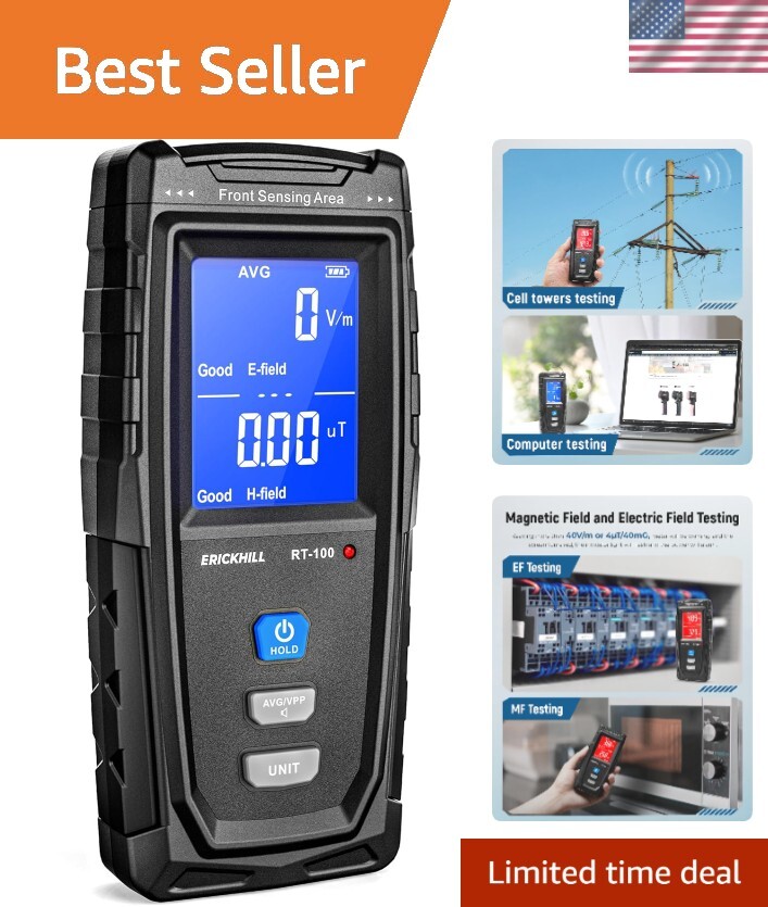 Digital Rechargeable EMF Meter - Versatile Radiation Detector with LCD Display
