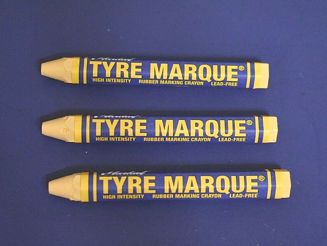 3 Markal Tyre Marque Crayon Yellow Tire Rubber Glass Metal Auto Repair
