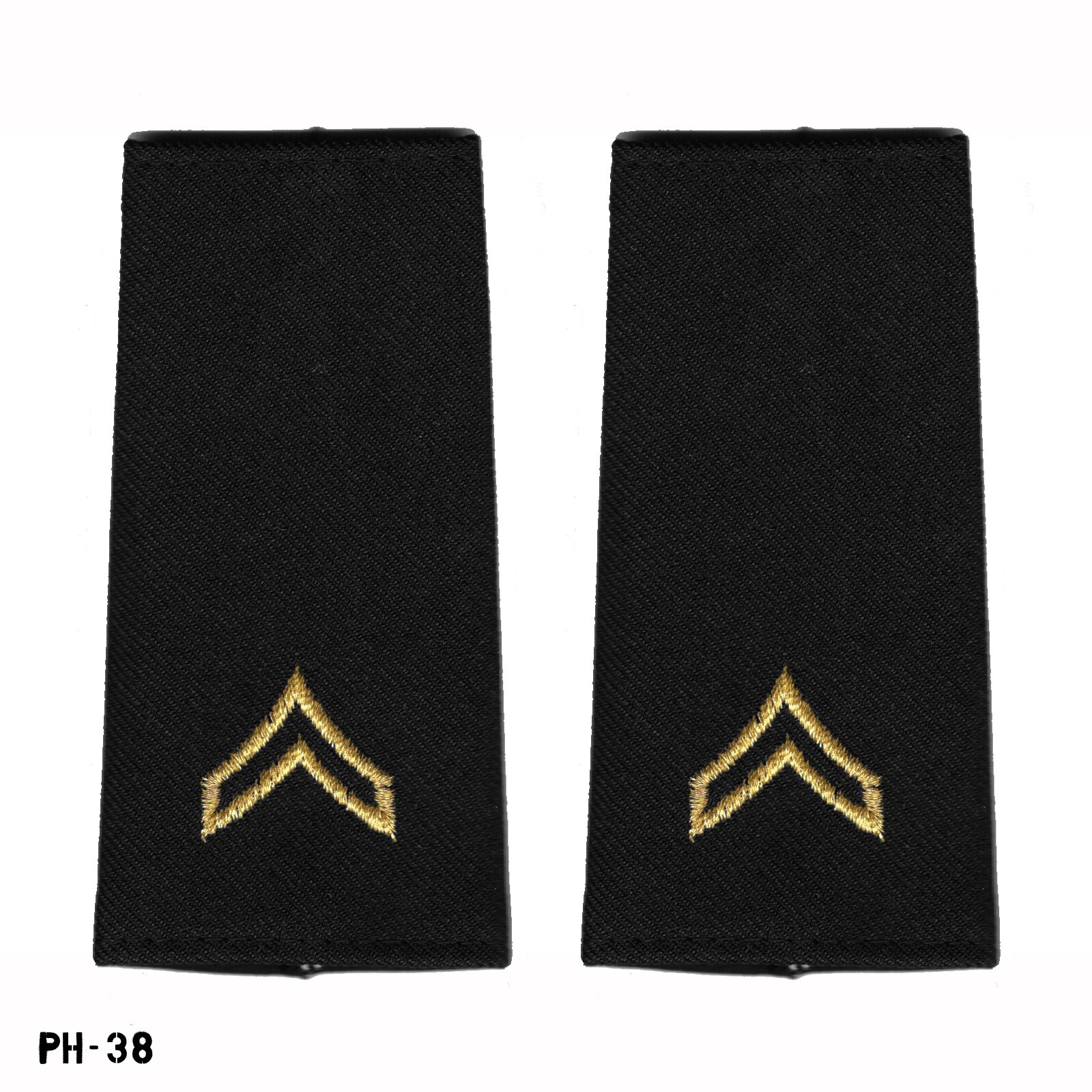US Army Epaulet ~ Soft Shoulder Marks ~ Corporal E-4 ~ Large ~ Male ~ NEW
