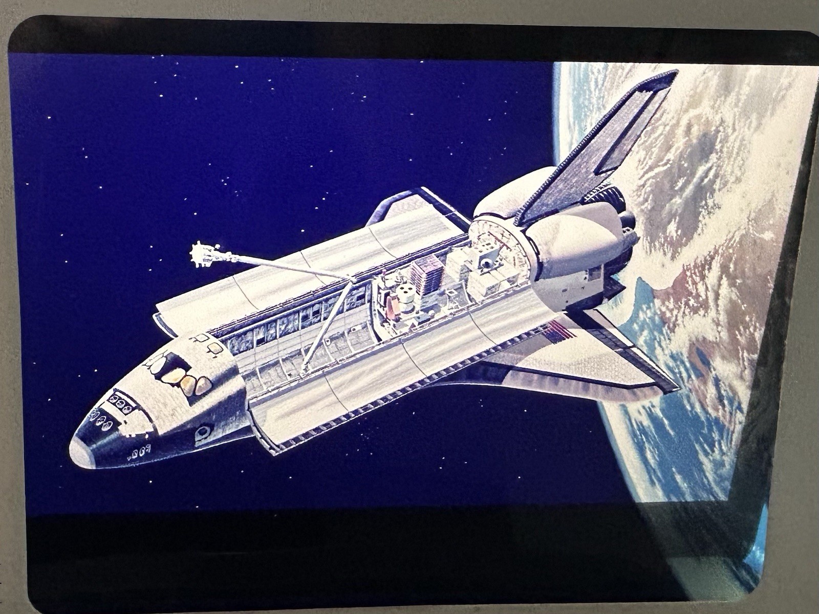 1982 NASA KSC Space Shuttle Orbiter Cargo Payload Bay Presentation Transparency