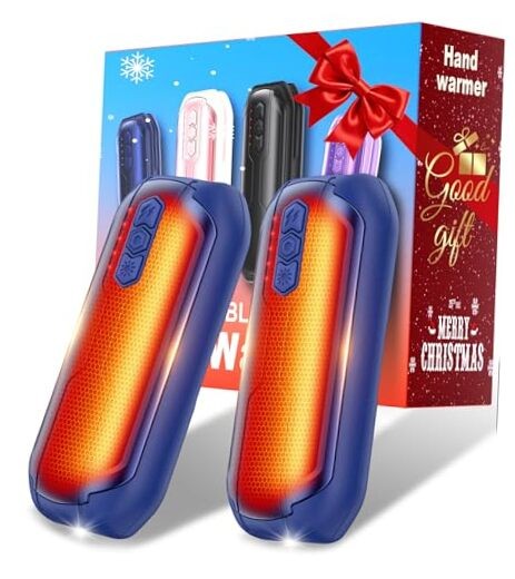 Rechargeable Hand Warmers 2 Pack - 6000mAh AI Handwarmers with Dark Blue