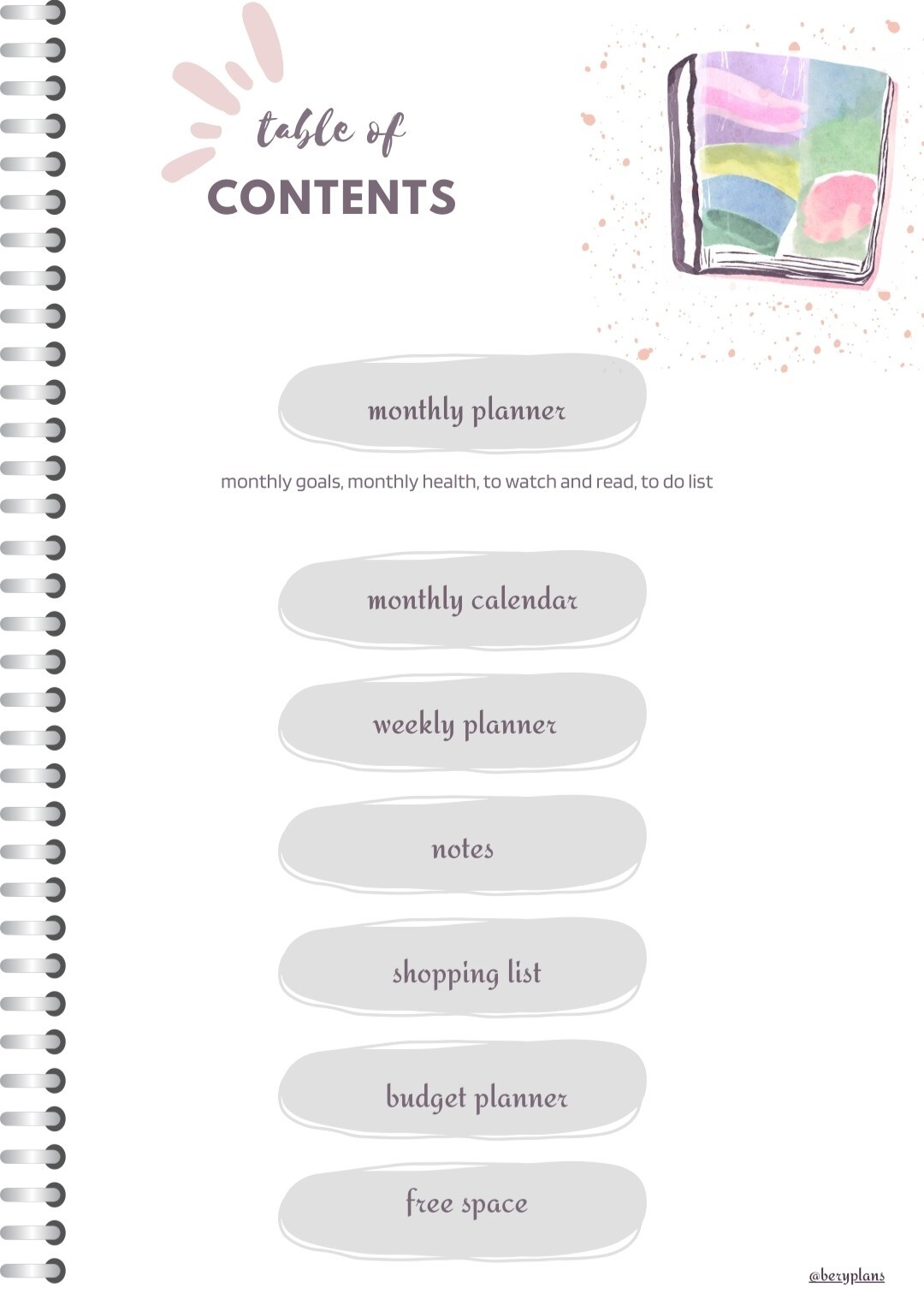 Undated Digital Journal Planner