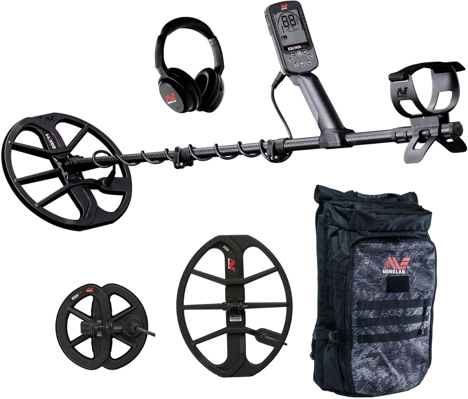 Minelab Equinox 900 Metal Detector w/15" Coil & New Backpack Bundle