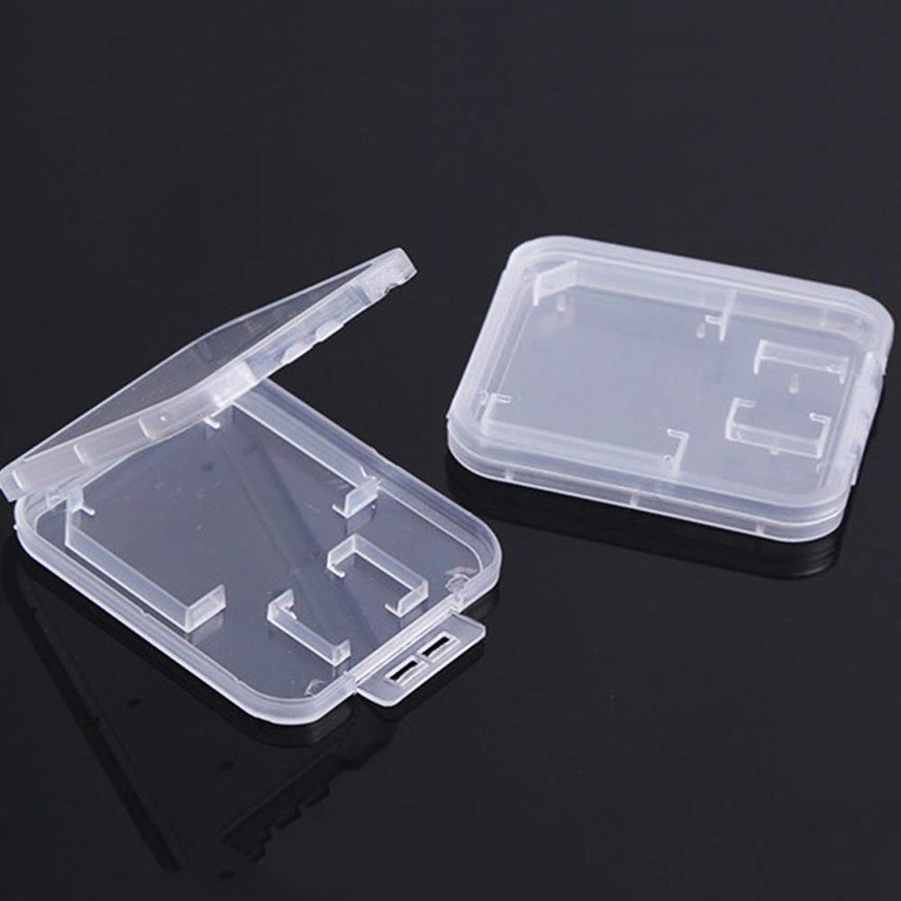 Clear Plastic Memory Card Case Compatible with SD SDHC SDXC Micro White