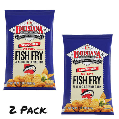 ( 2 Pack ) Louisiana Fish Fry Products Seasoned Fish Fry  22 oz (Seafood